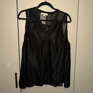 SANDRO Lace Black Sheer Sleeveless Top Size 2